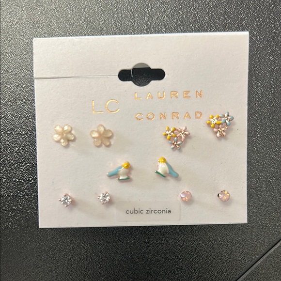 LC Lauren Conrad Flower and Gem Earring Set - Multicolor - Picture 3 of 3